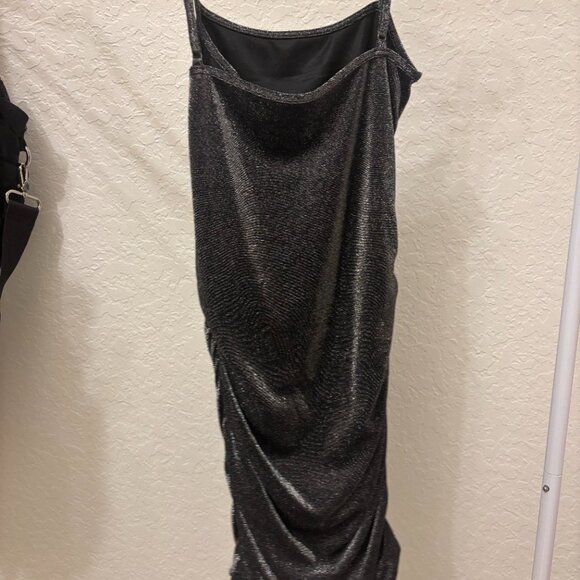 Katie J NYC Abby Gunmetal Gray Ruched Party Dress Junior Size Medium - Picture 5 of 9